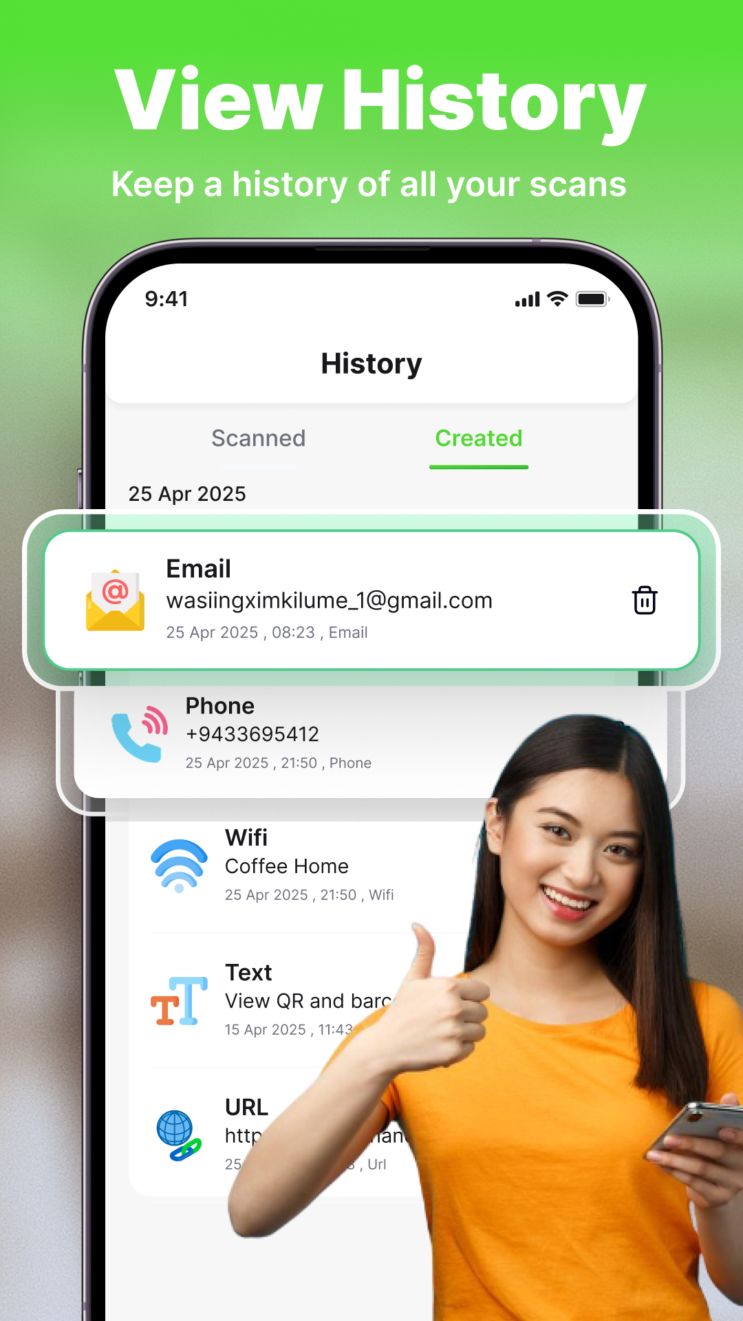 اسکرین شات 5 برنامه QR Code Scanner & Generator