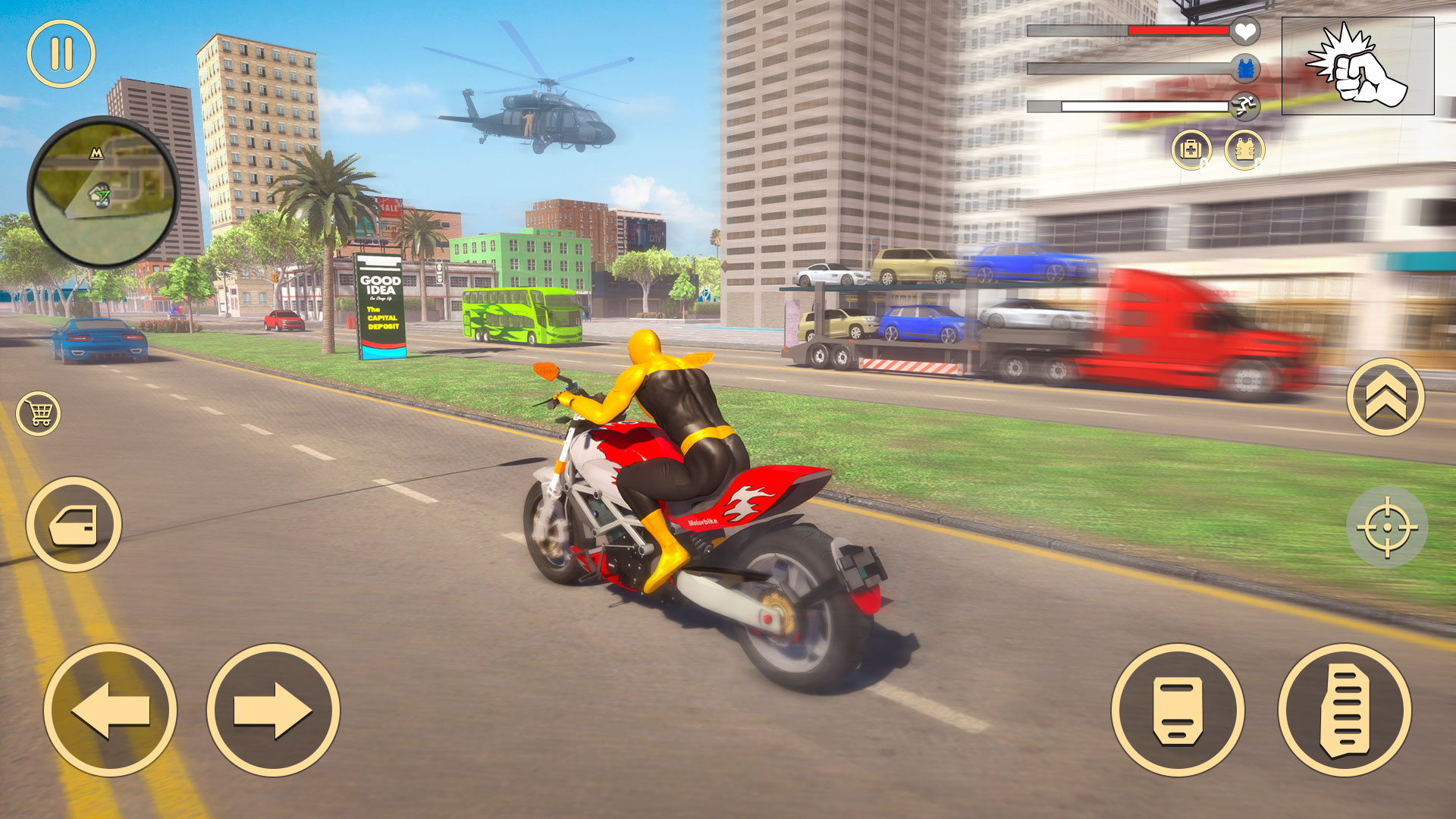 اسکرین شات 3 برنامه Flying Hero Crime City Battle