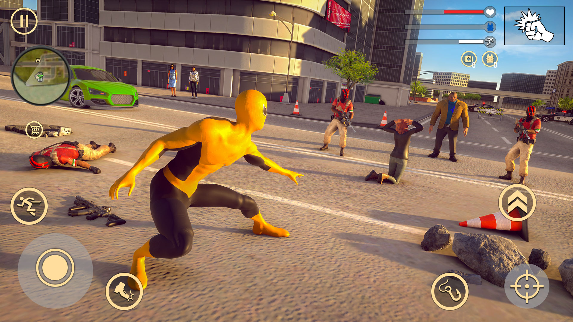 اسکرین شات 5 برنامه Flying Hero Crime City Battle
