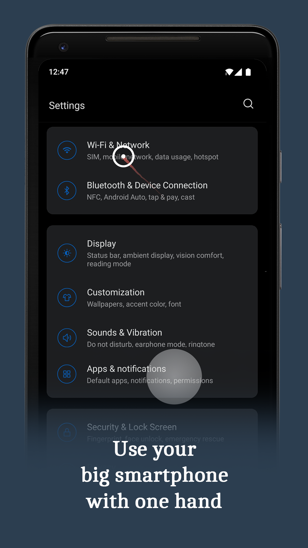 اسکرین شات 1 برنامه Quick Cursor: One-Hand Aid