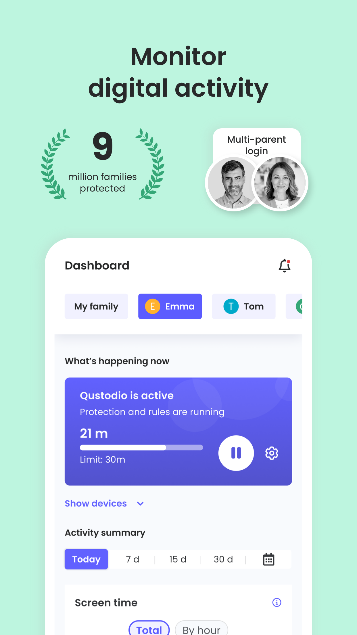 اسکرین شات 1 برنامه Qustodio Parental Control App