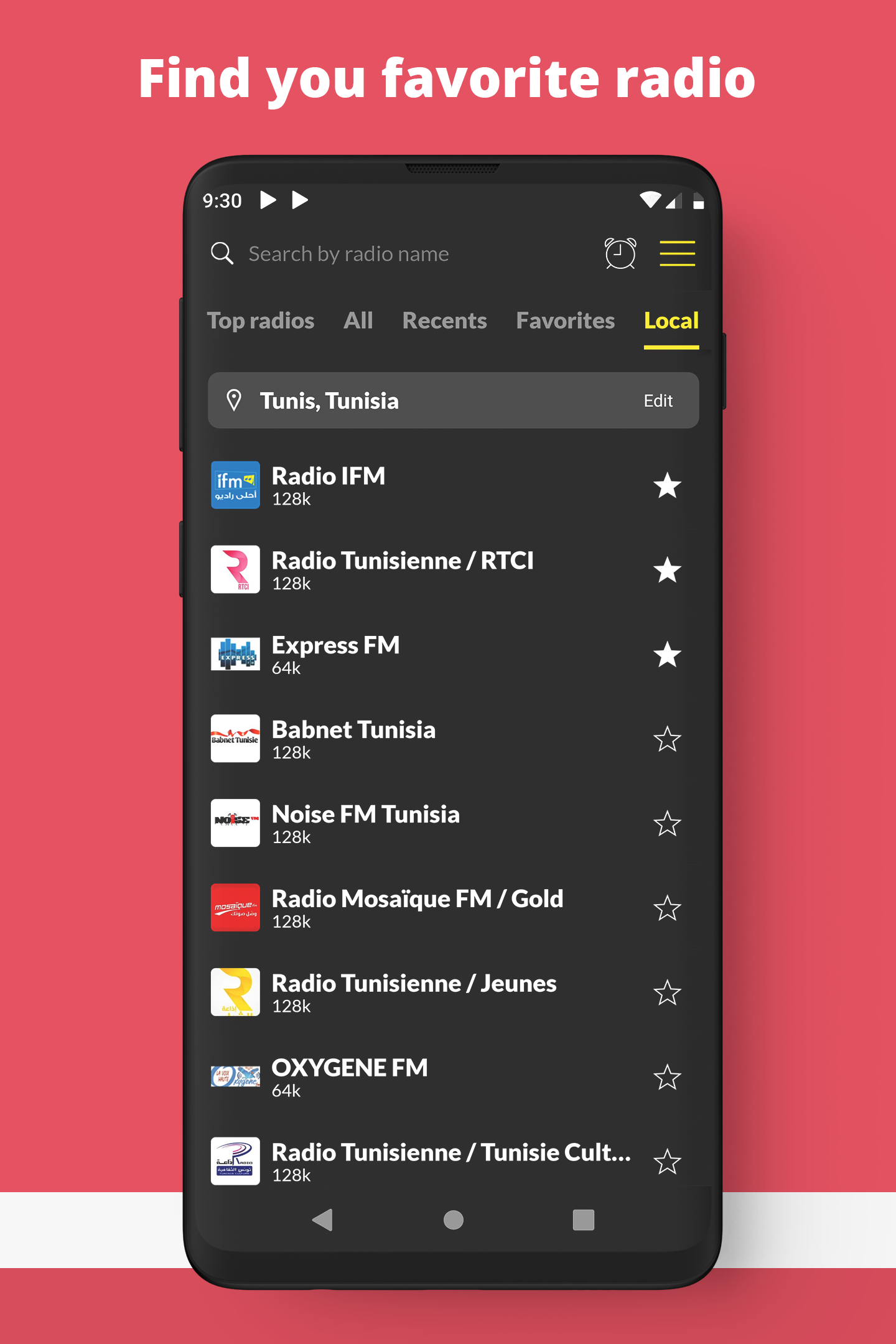 اسکرین شات 6 برنامه Radio Tunisia FM online