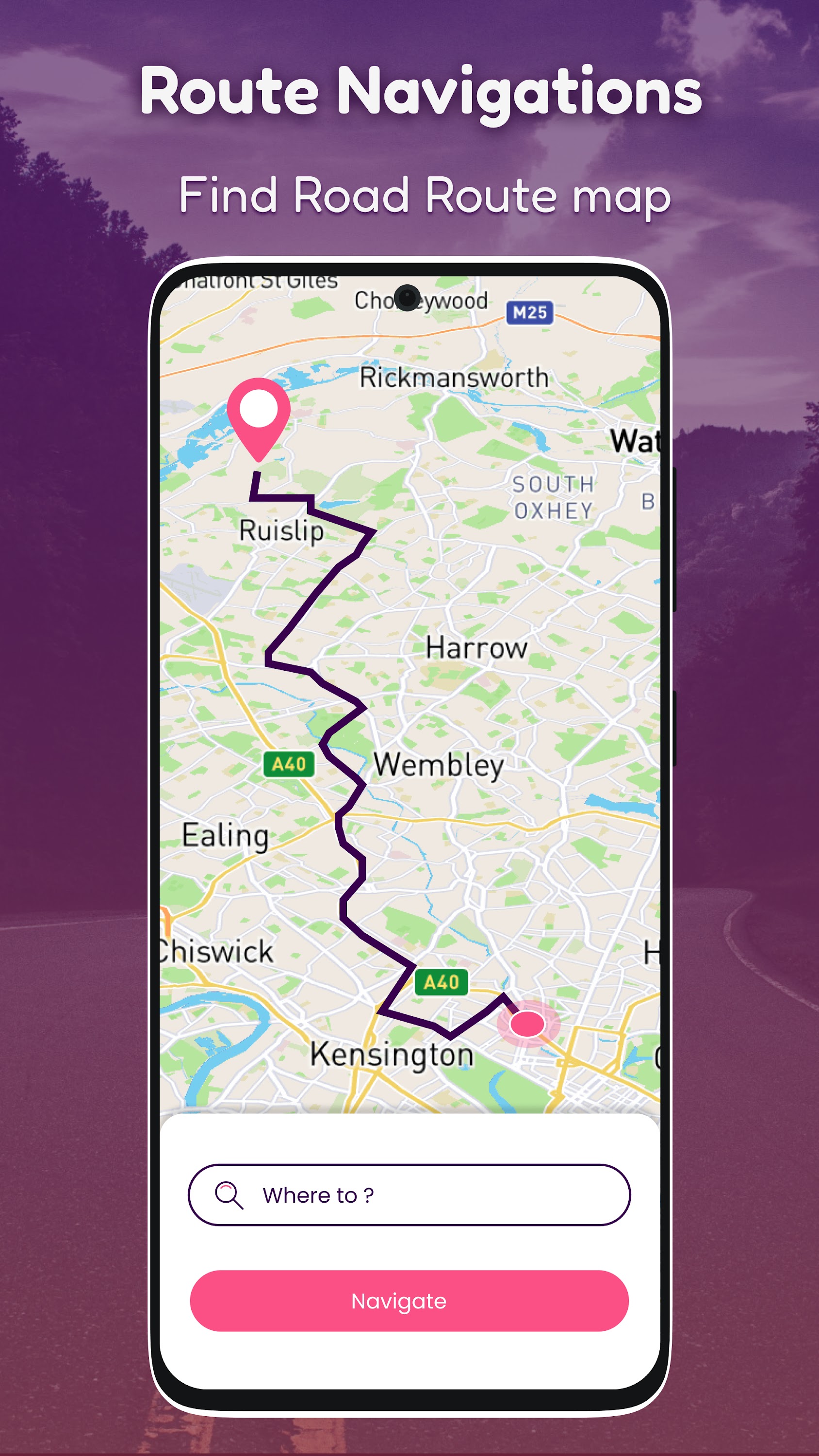 اسکرین شات 1 برنامه GPS Maps: Route Finder