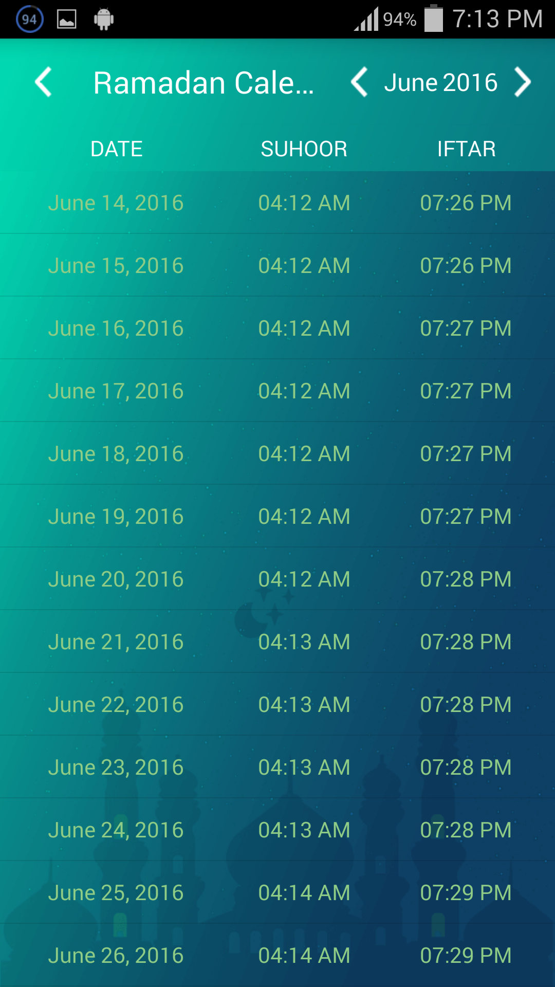 اسکرین شات 2 برنامه Prayer Times - Ramadan 2025