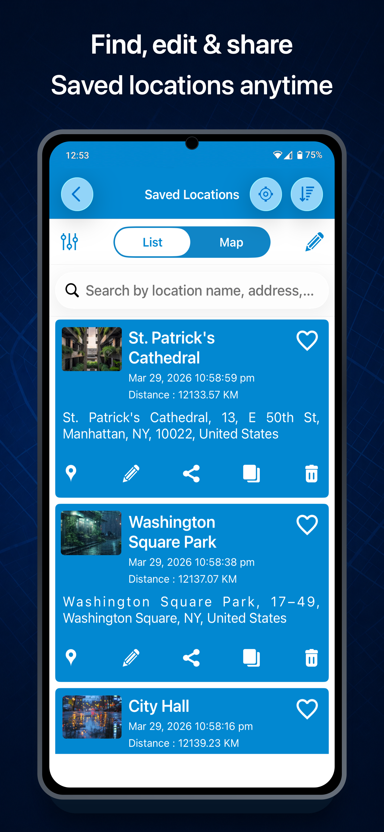 اسکرین شات 5 برنامه Save Location GPS - Live Share
