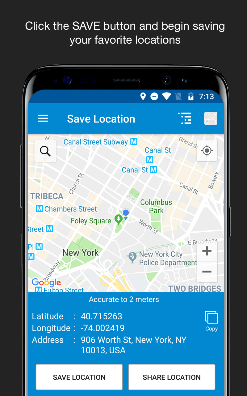 اسکرین شات 1 برنامه Save Location GPS