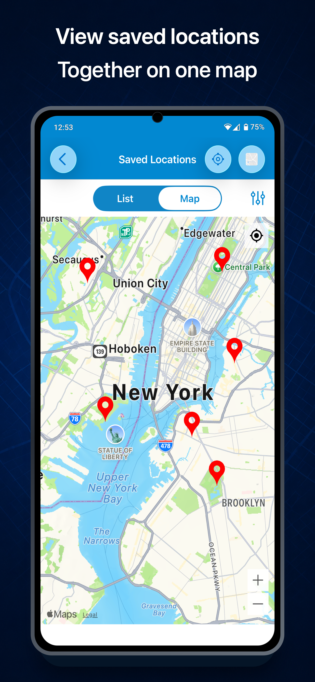 اسکرین شات 3 برنامه Save Location GPS - Live Share