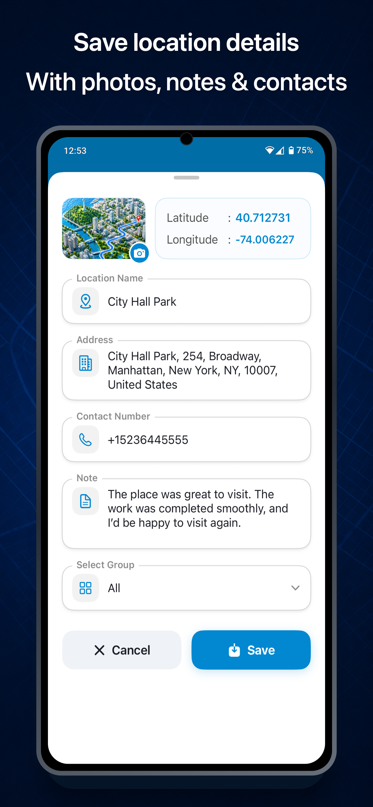 اسکرین شات 4 برنامه Save Location GPS - Live Share