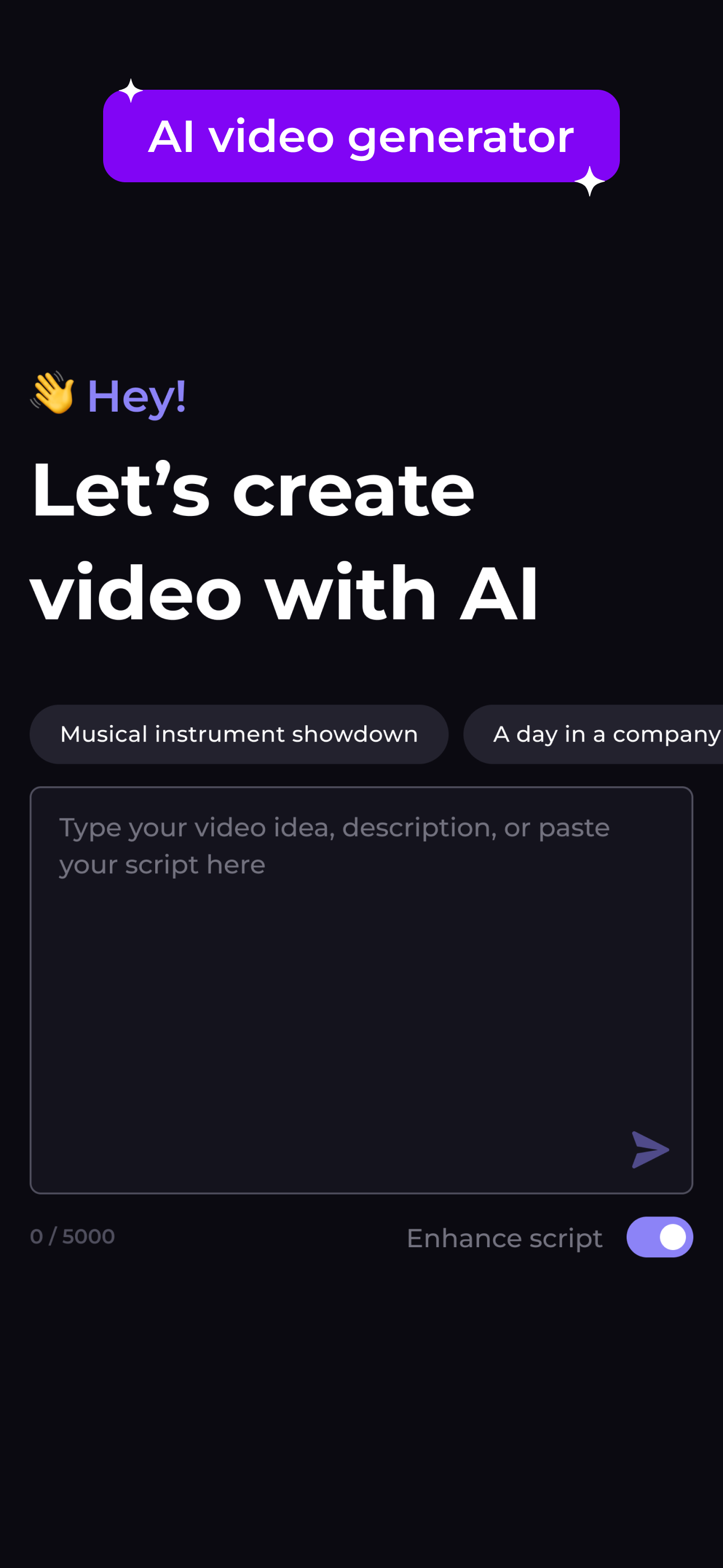 اسکرین شات 1 برنامه AI Video Maker - Renderforest