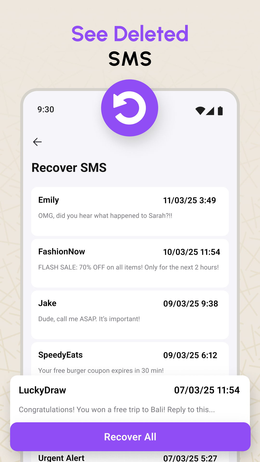 اسکرین شات 2 برنامه View Deleted Messages