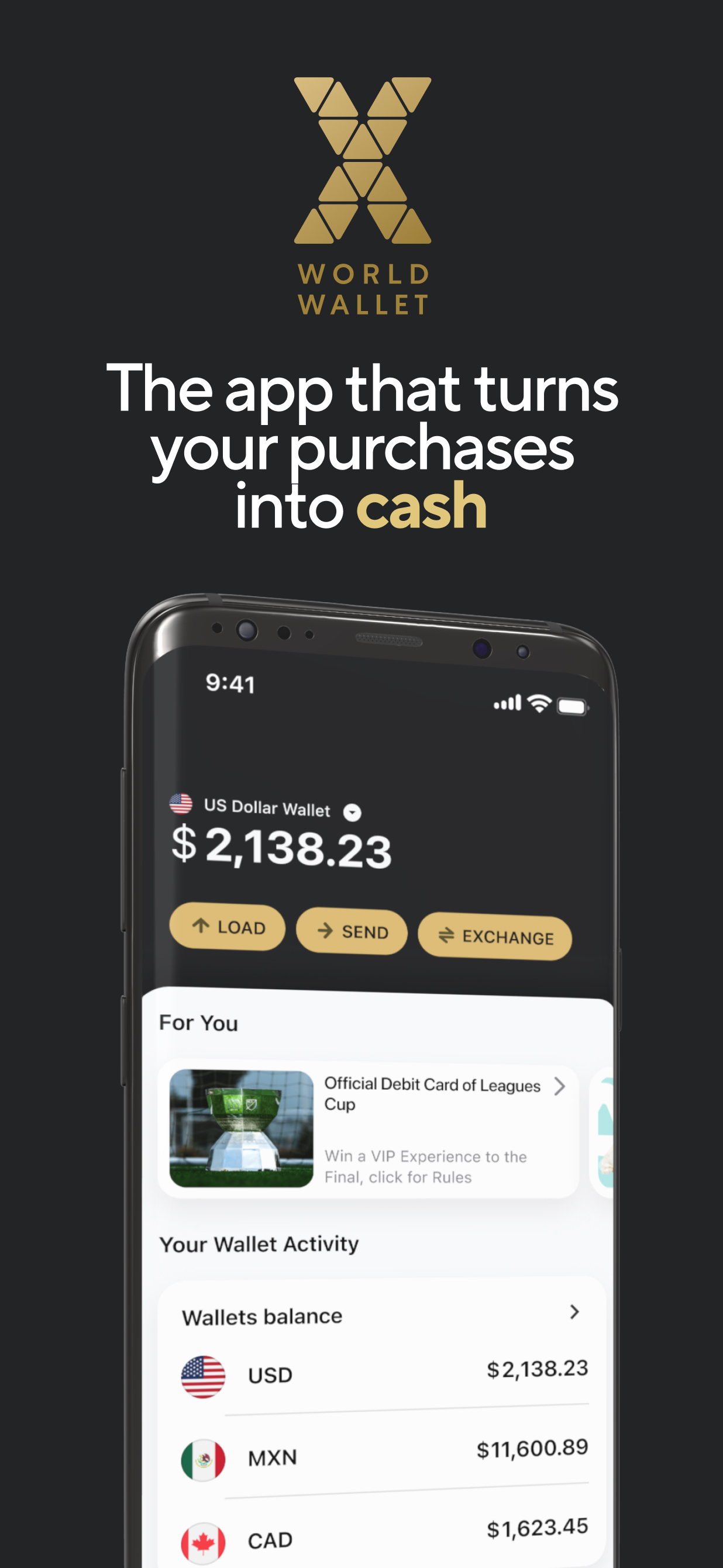 اسکرین شات 1 برنامه X World Wallet: Visa Card