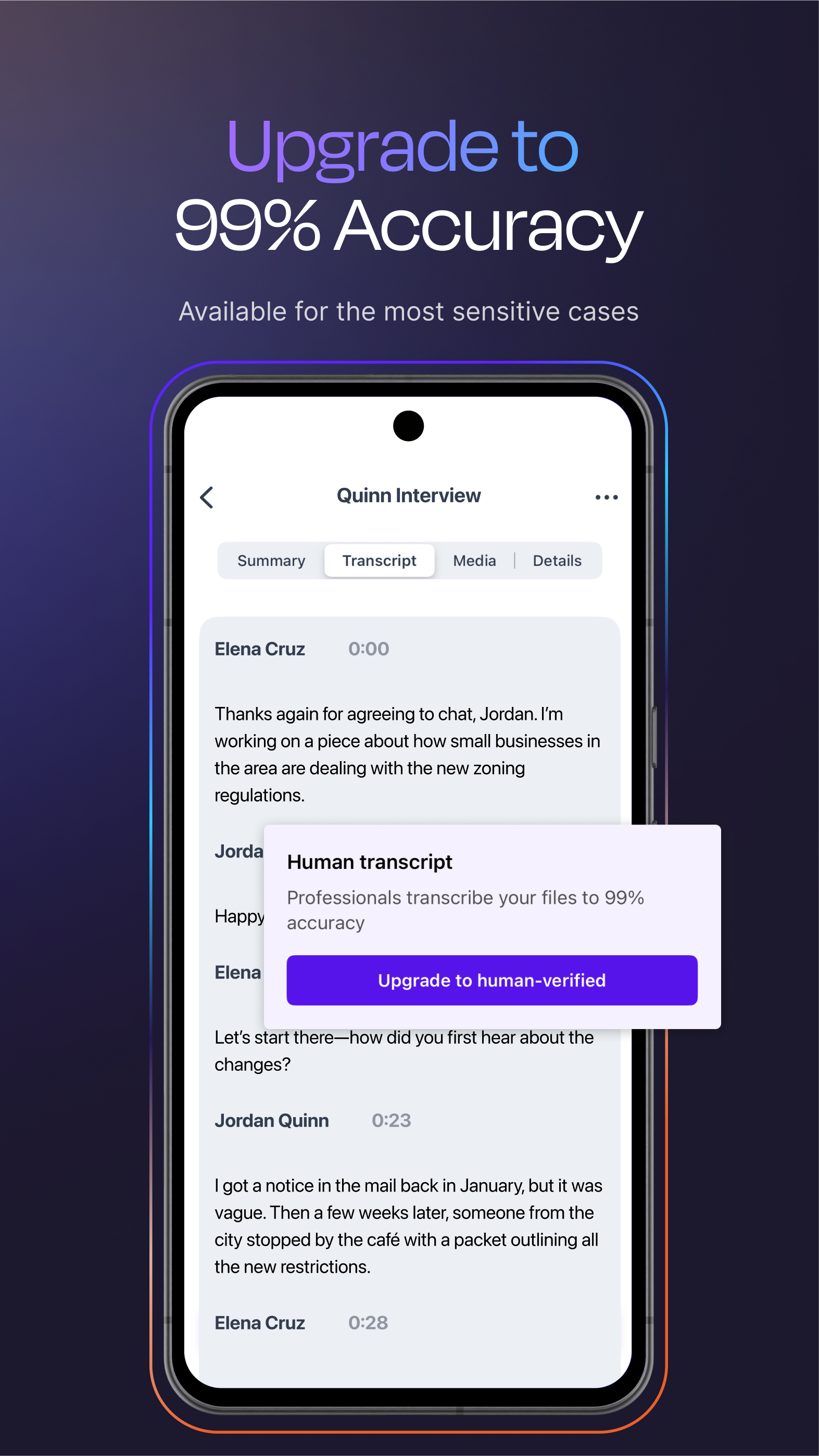 اسکرین شات 3 برنامه Rev: Record & Transcribe