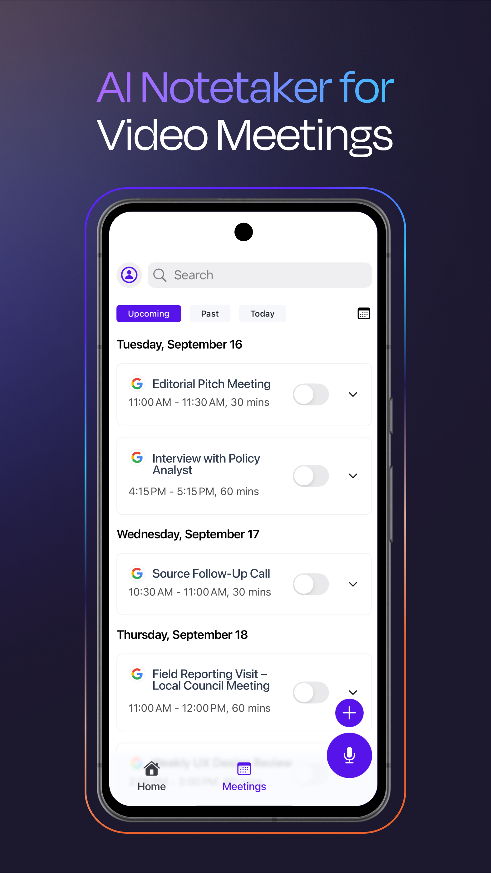 اسکرین شات 6 برنامه Rev: Record & Transcribe