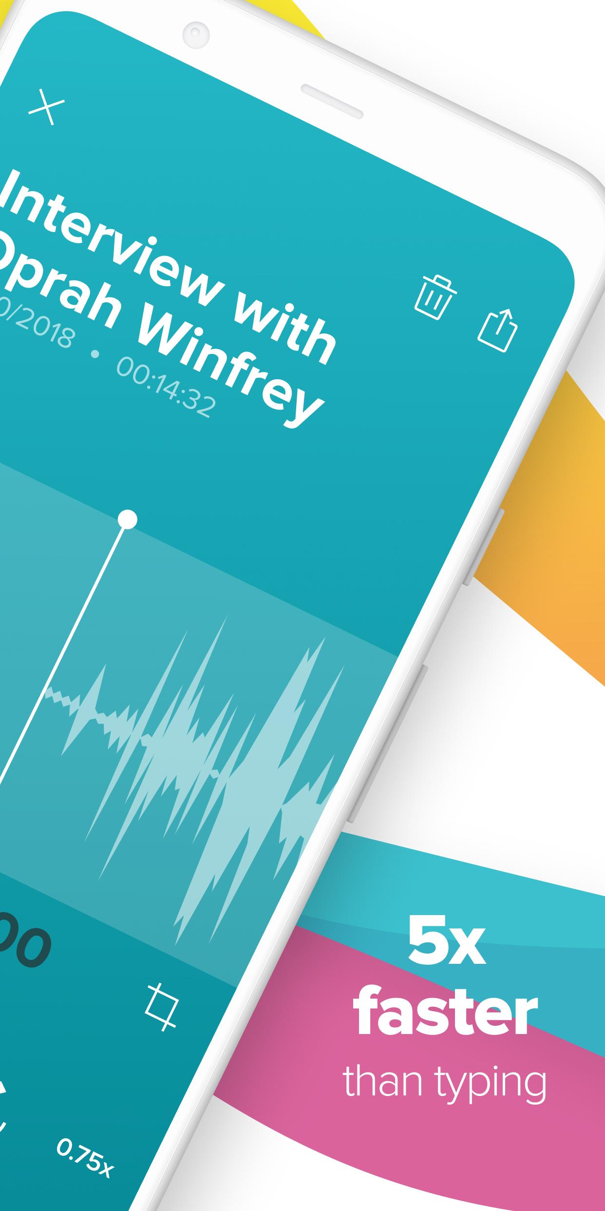 اسکرین شات 2 برنامه Temi - Record and Transcribe