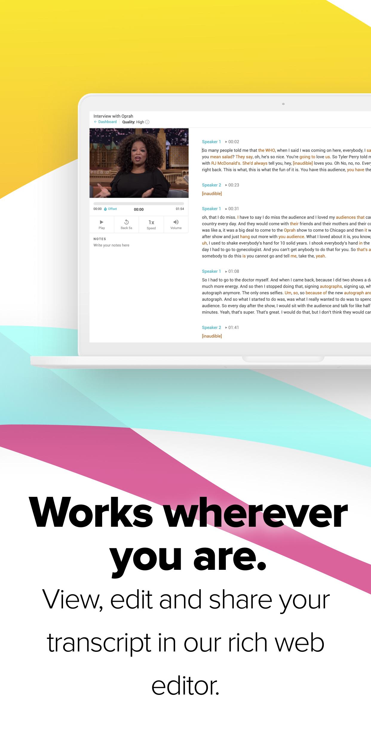 اسکرین شات 6 برنامه Temi - Record and Transcribe