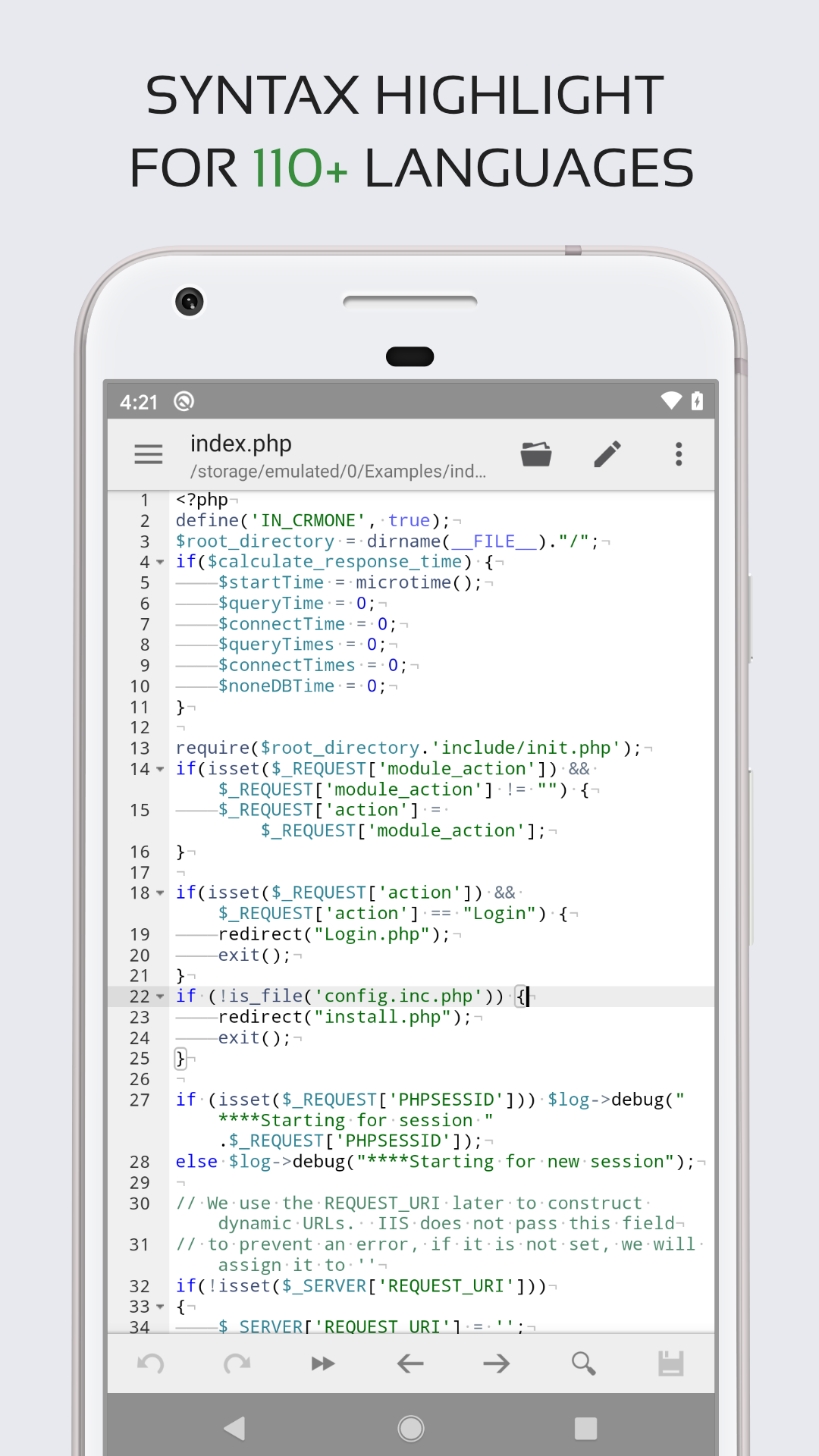 اسکرین شات 1 برنامه ویرایشگر کد - Code Editor