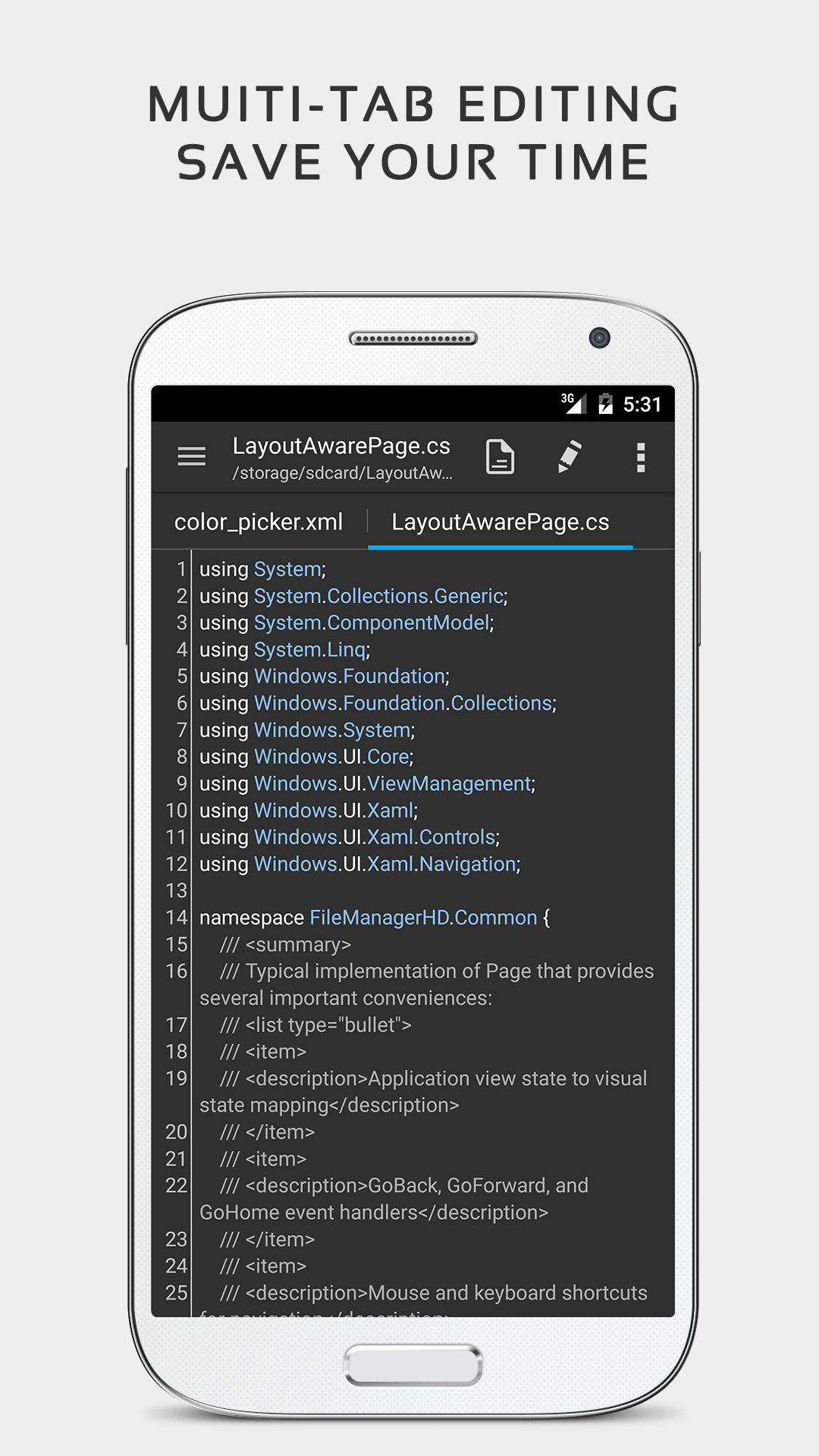 اسکرین شات 4 برنامه QuickEdit Text Editor