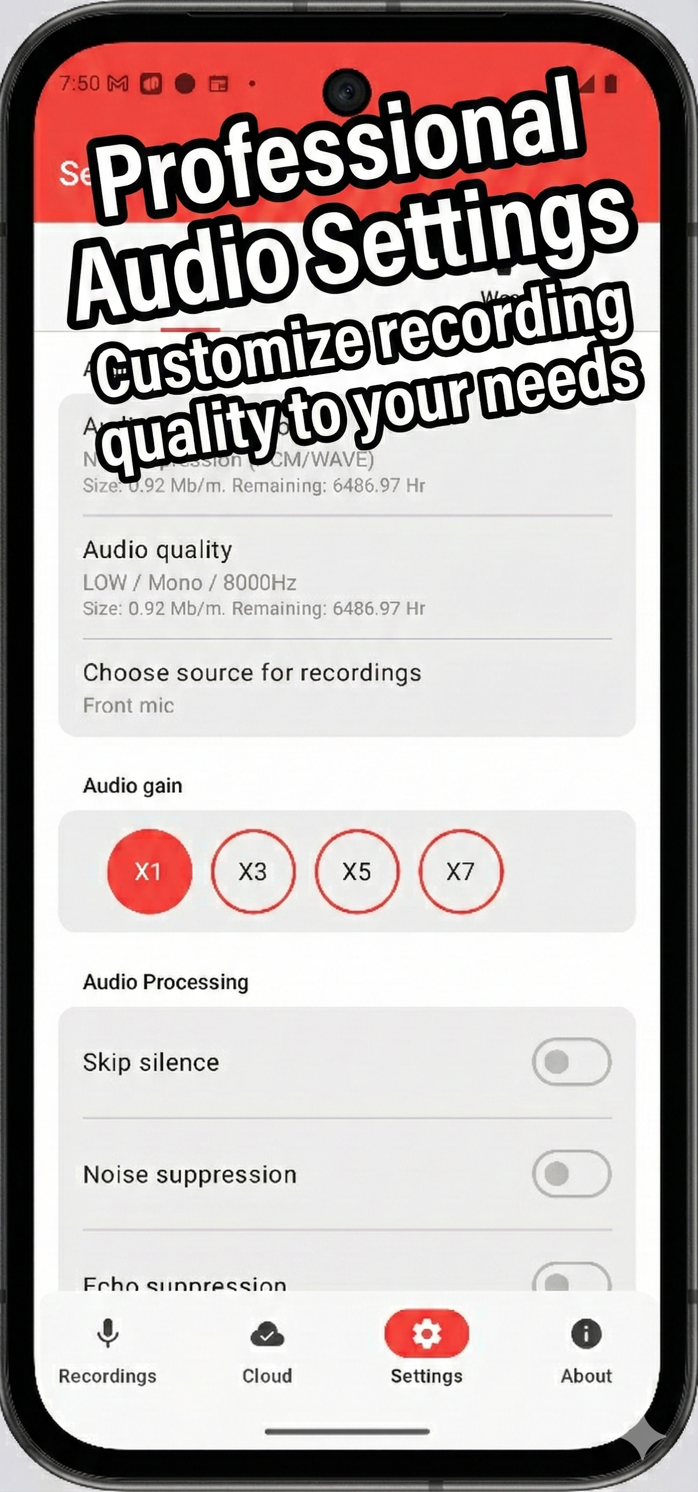 اسکرین شات 7 برنامه Wear Audio Recorder