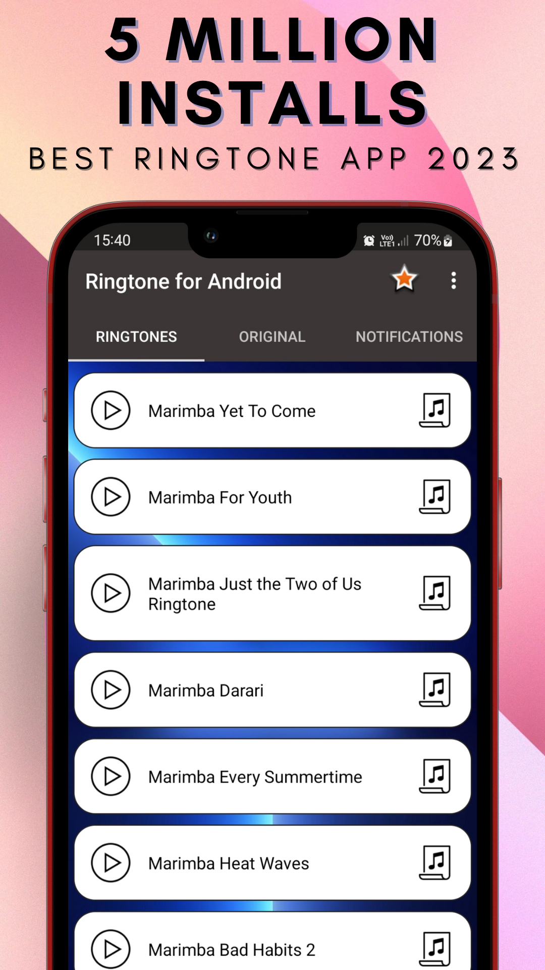 اسکرین شات 1 برنامه Ringtone for Android™