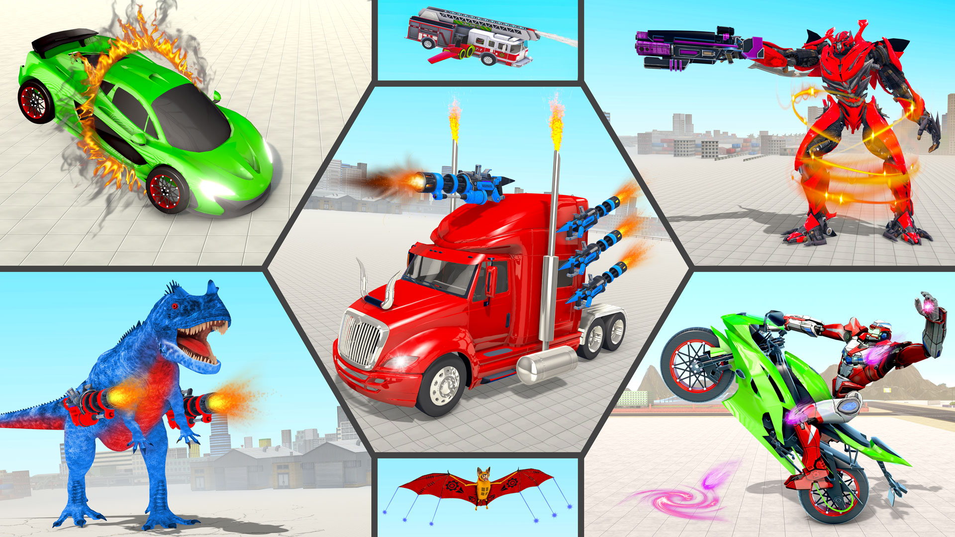 اسکرین شات 2 برنامه Truck Game - Car Robot Games