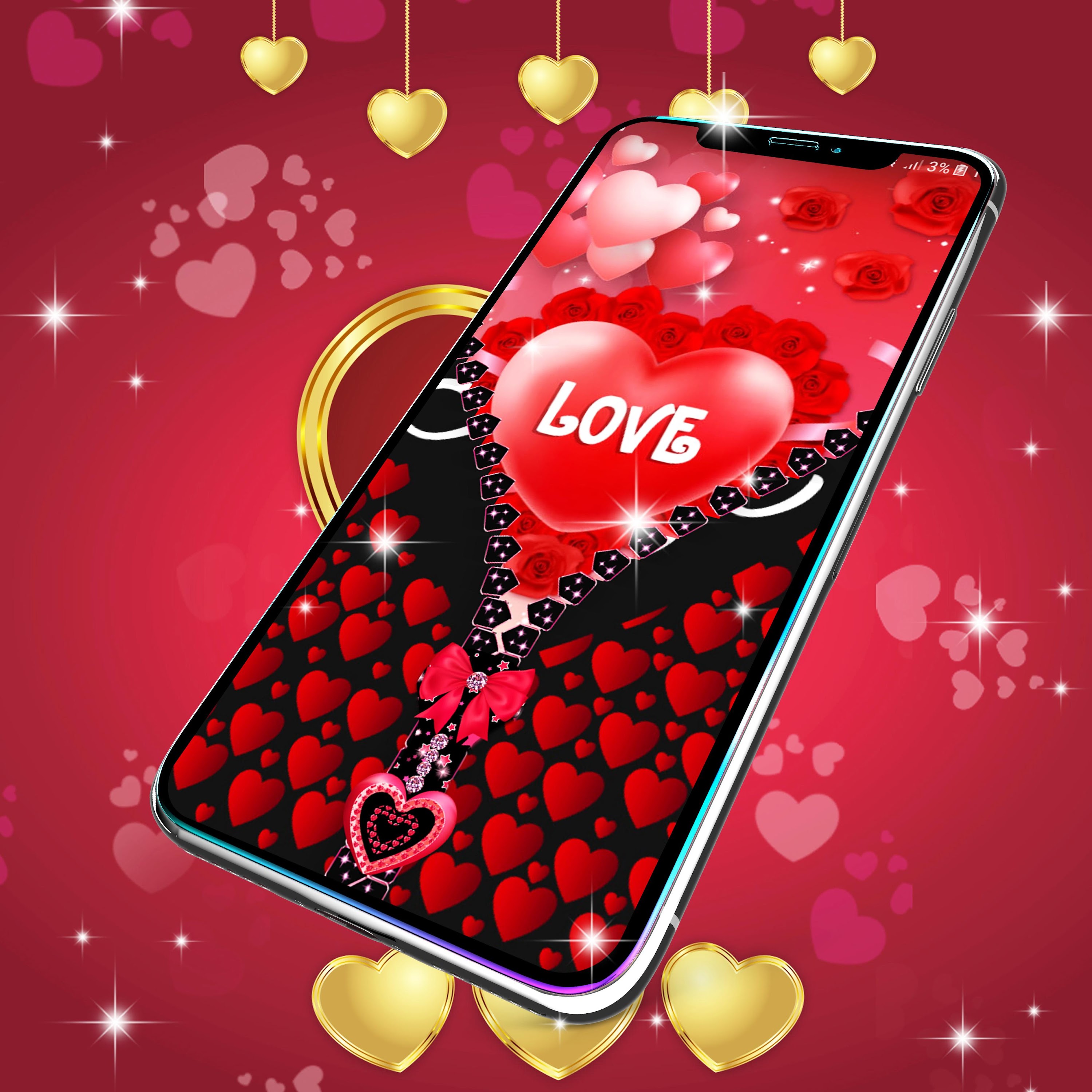 اسکرین شات 6 برنامه Romantic lock screen