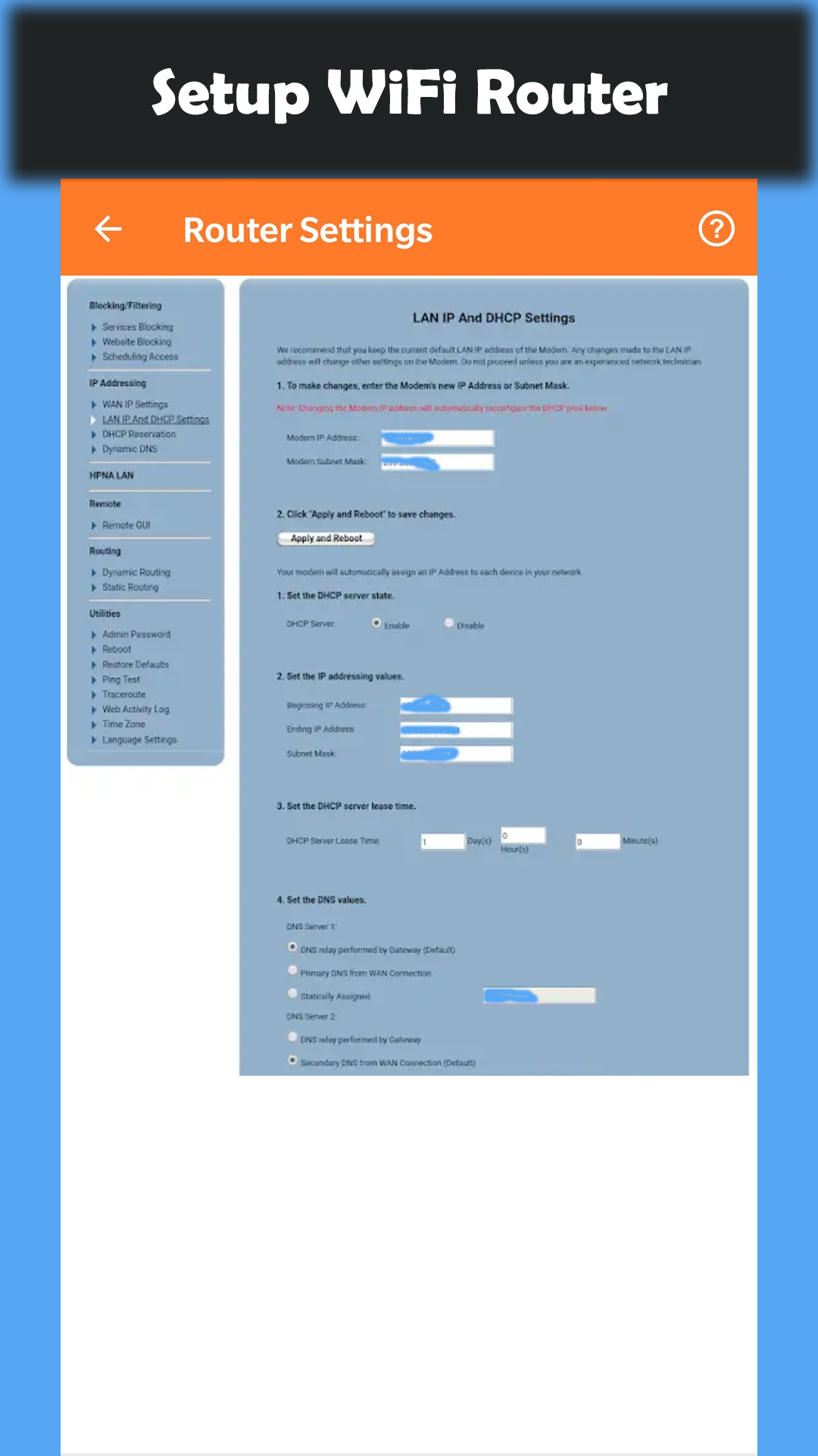 اسکرین شات 3 برنامه WiFi Router Passwords - Setup