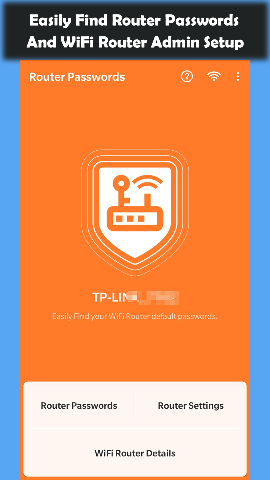 اسکرین شات 1 برنامه WiFi Router Passwords - Setup