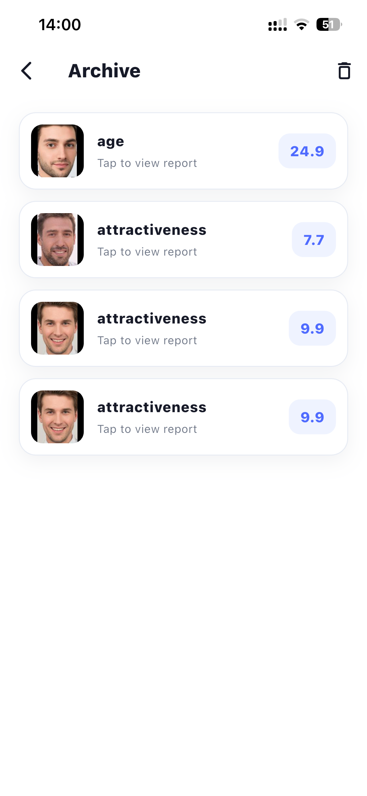 اسکرین شات 6 برنامه Attractiveness Test