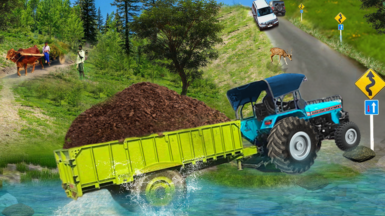 اسکرین شات 3 بازی Heavy Tractor Trolley Game 3D