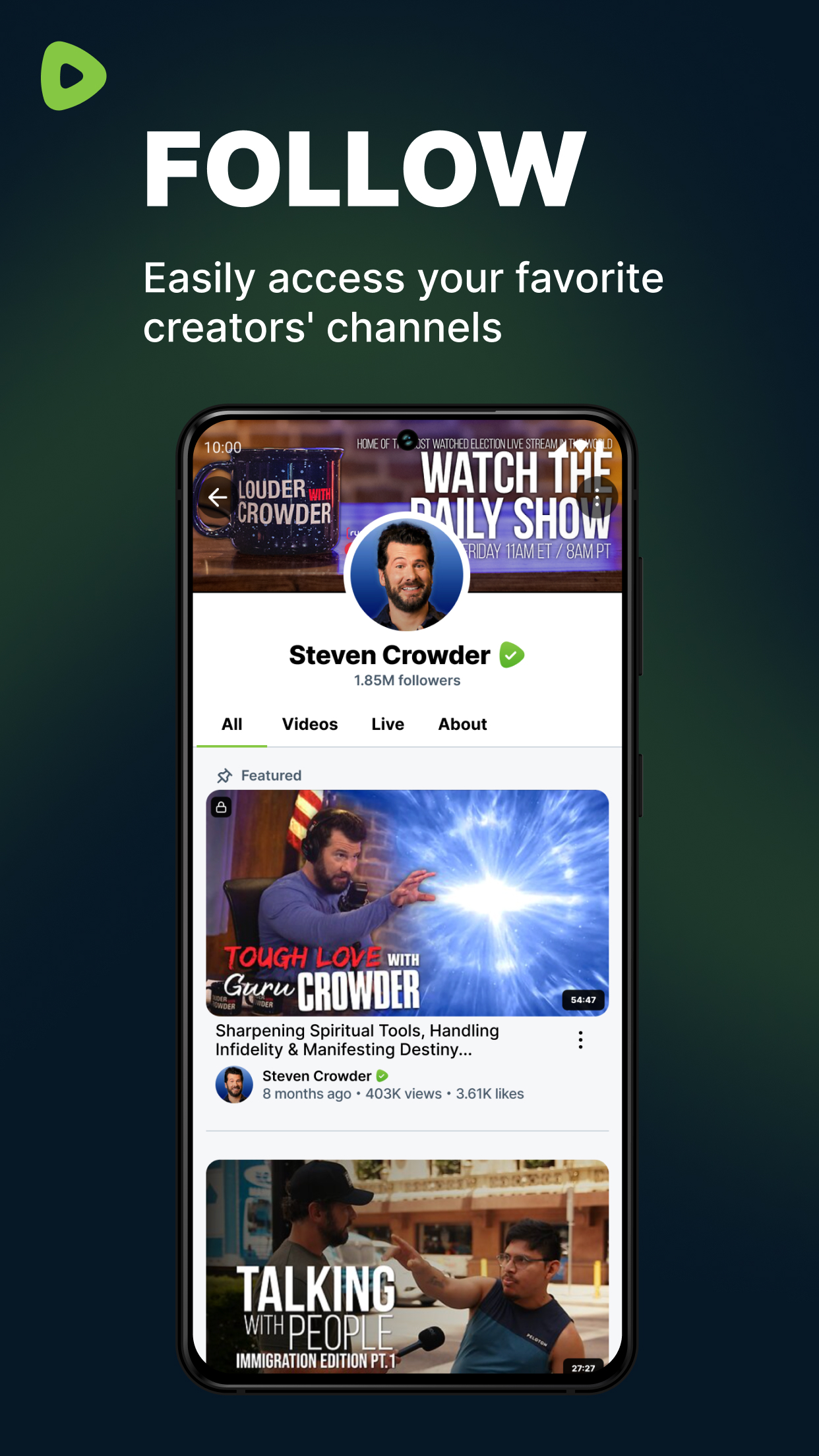 اسکرین شات 7 برنامه Rumble: Stream & Watch Videos