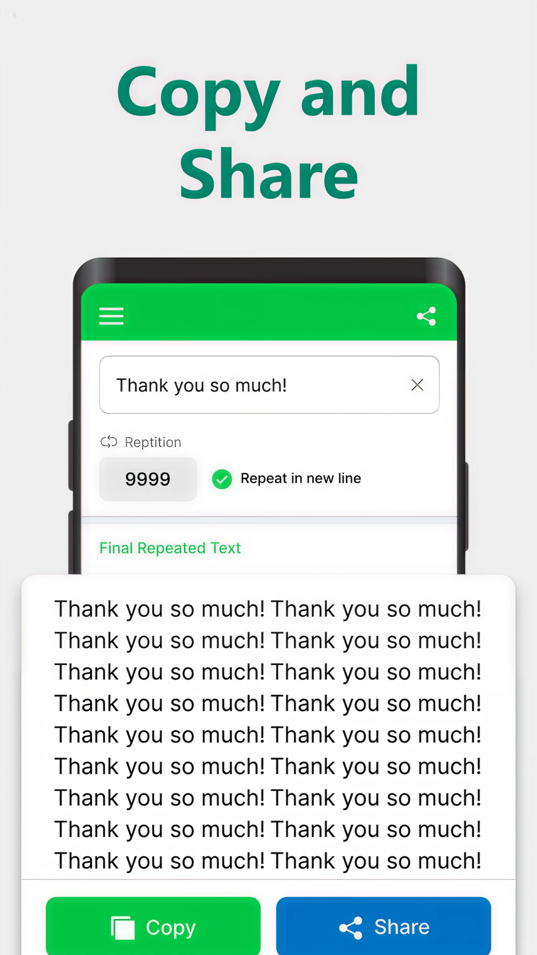اسکرین شات 3 برنامه Text Repeater: Repeat Text 10K