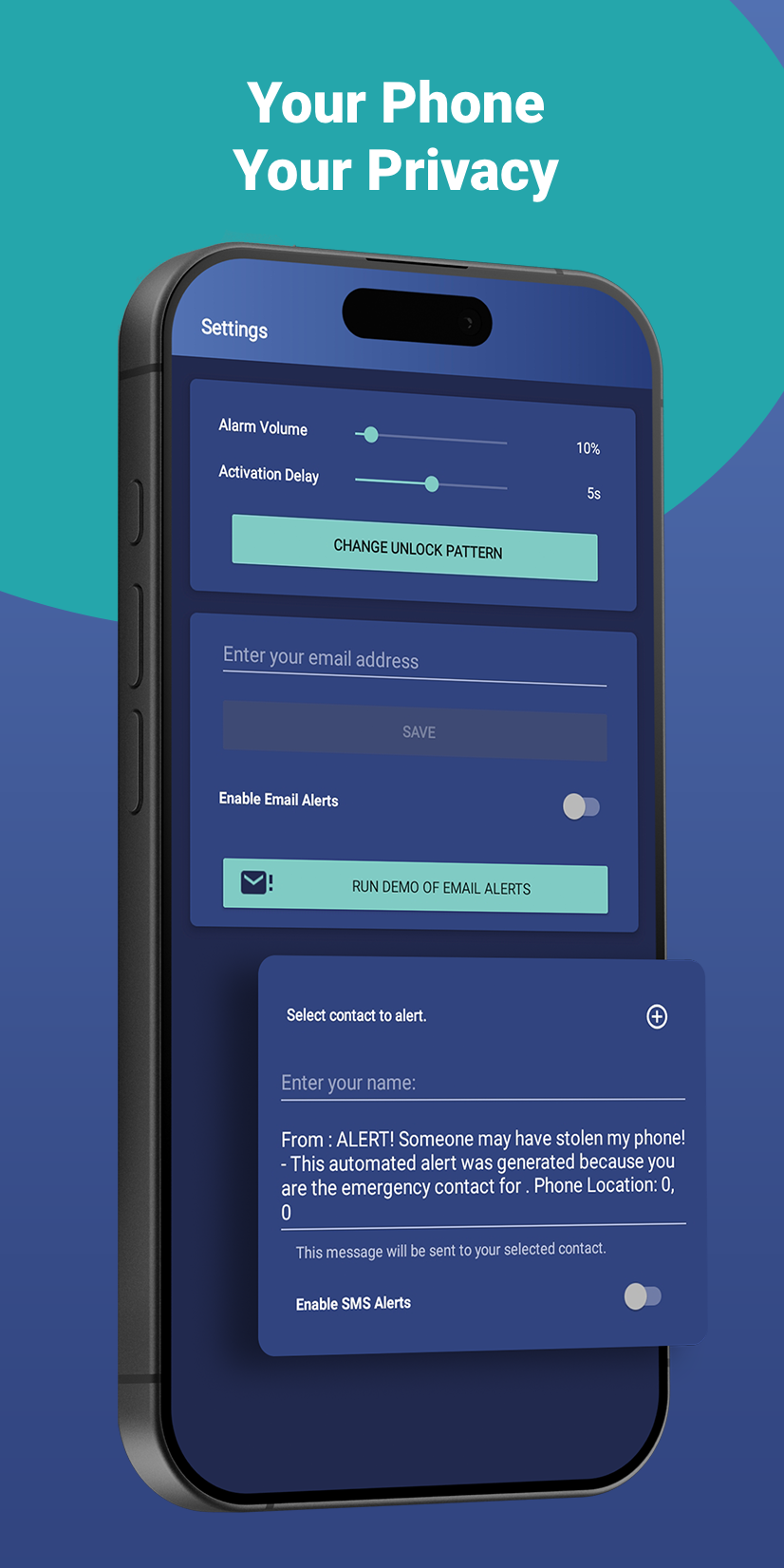 اسکرین شات 4 برنامه Anti Theft Phone Alarm