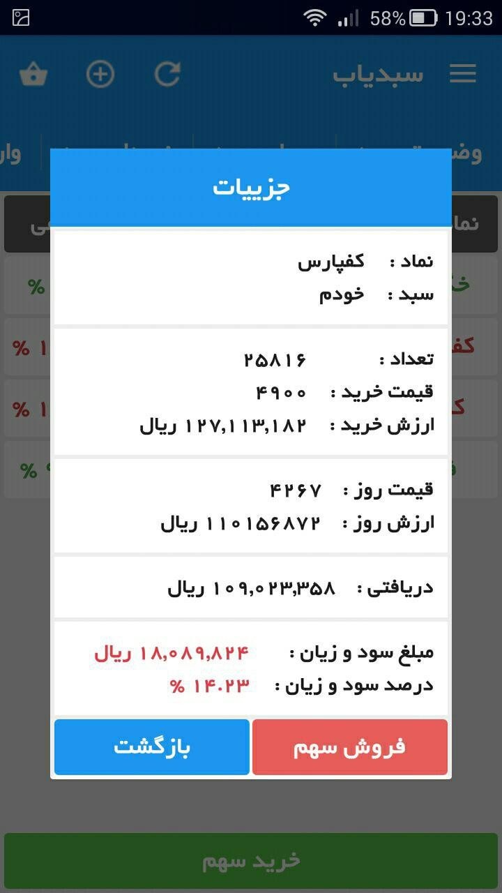 اسکرین شات 7 برنامه سبدچین بورس