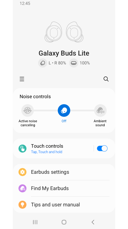 اسکرین شات 1 برنامه Galaxy Buds FE Manager