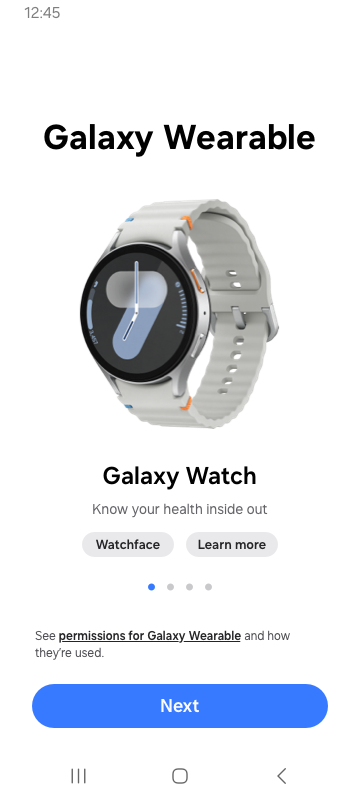 اسکرین شات 1 برنامه Galaxy Wearable