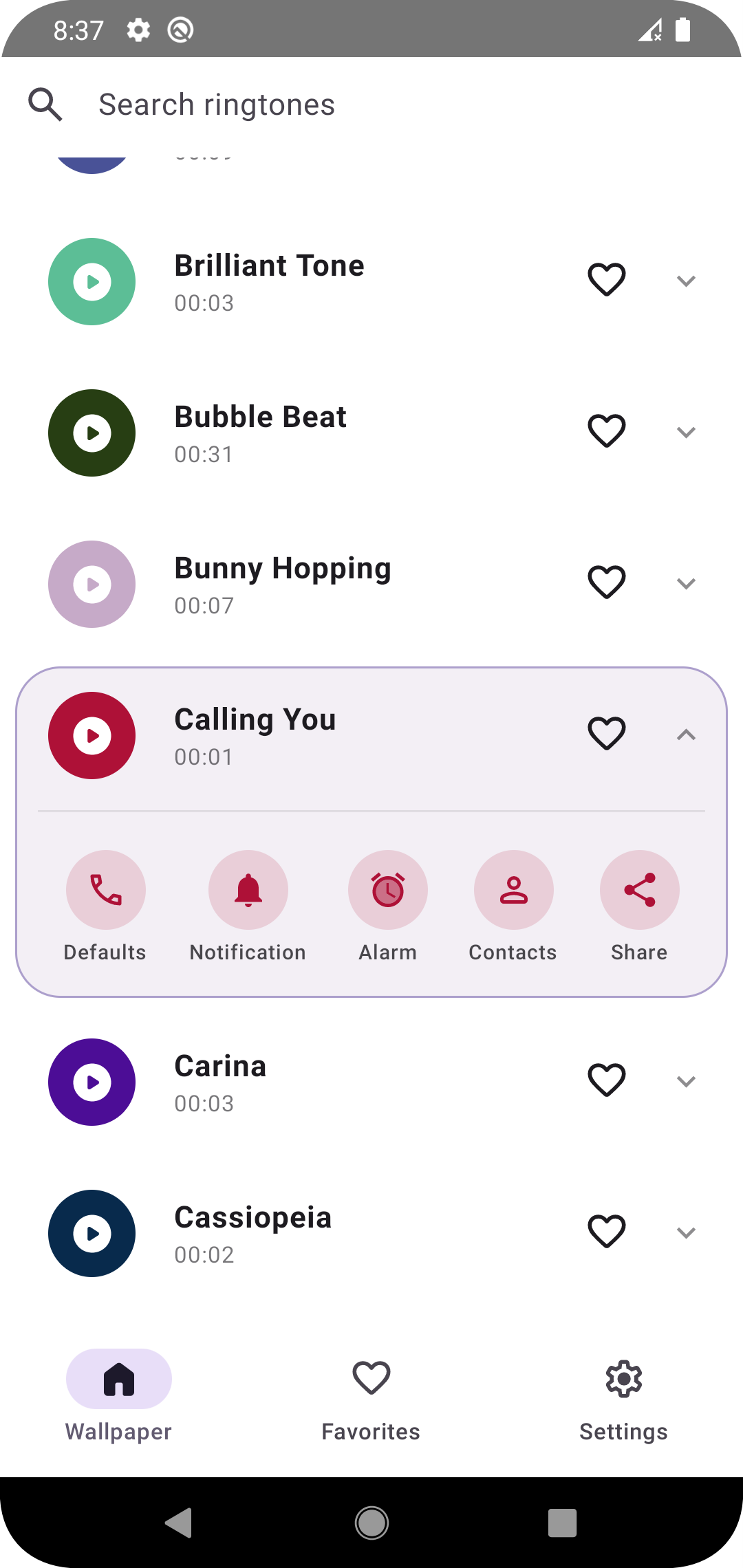 اسکرین شات 3 برنامه Phone Ringtones - Stock Tone