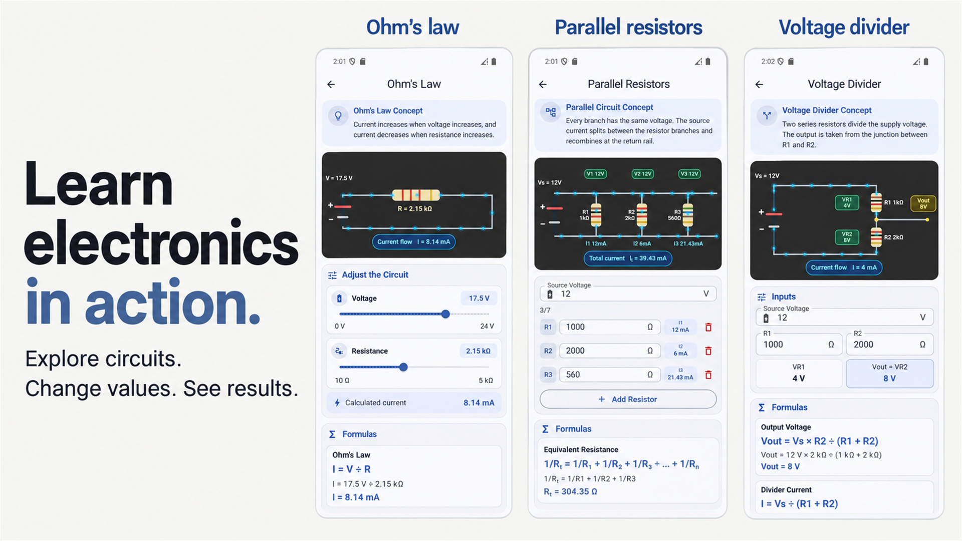 اسکرین شات 2 برنامه Basic Electronics Guide