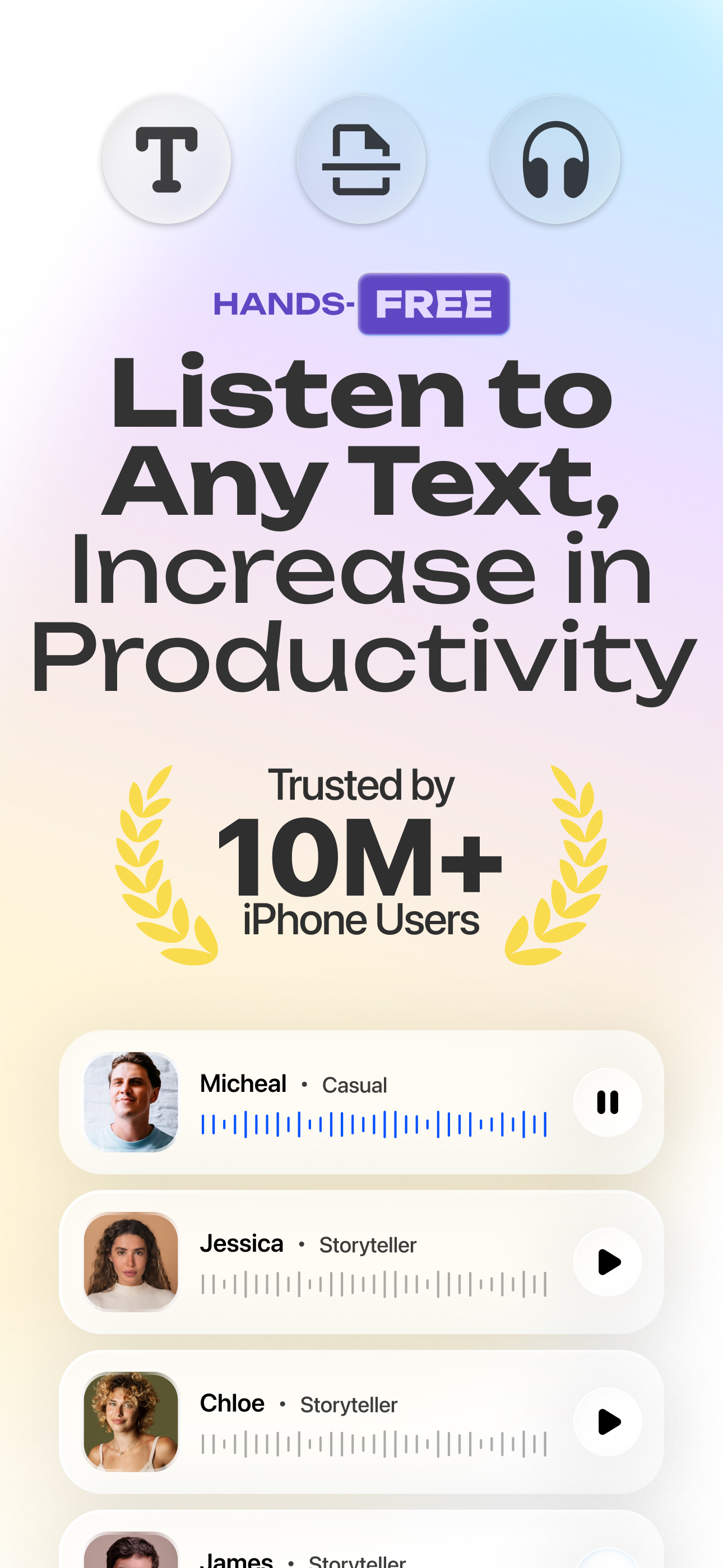 اسکرین شات 1 برنامه ListenMe - Text to Speech
