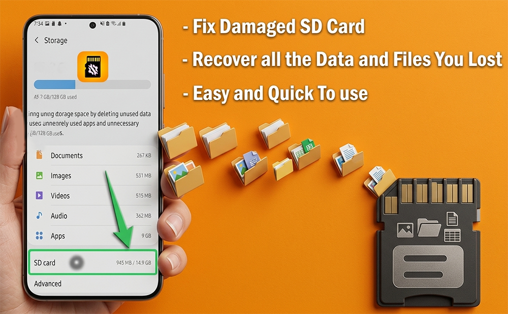 اسکرین شات 1 برنامه Repair SD Card