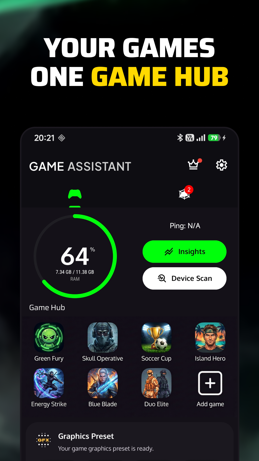 اسکرین شات 2 بازی Game Hub: Game Assistant & HUD