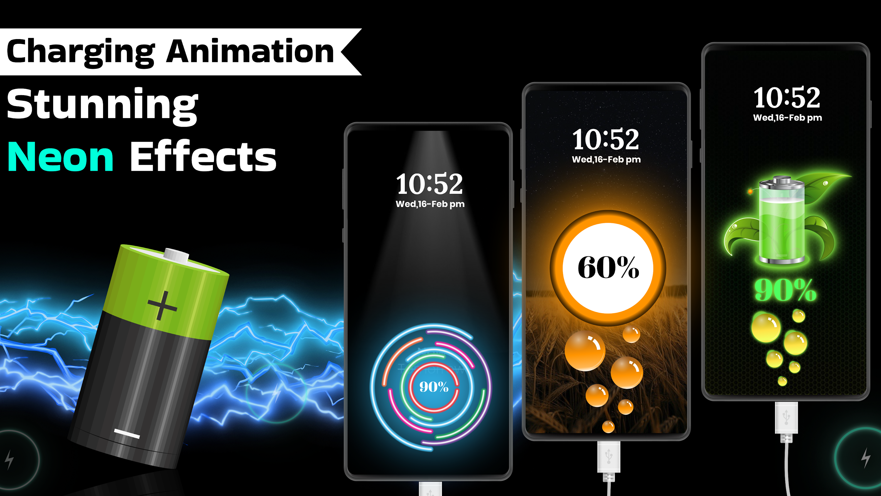 اسکرین شات 3 برنامه Battery Charging Animation App