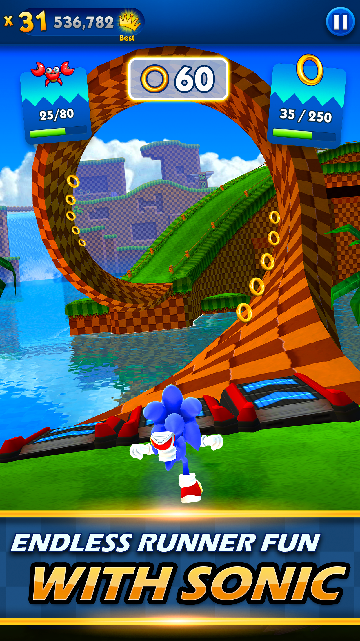 اسکرین شات 1 بازی سونیک دش (sonic dash)
