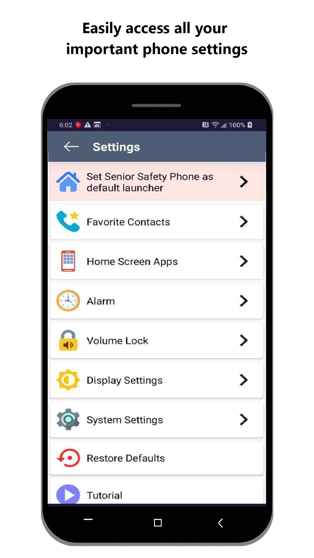 اسکرین شات 6 برنامه Senior Safety Phone - Big Icon