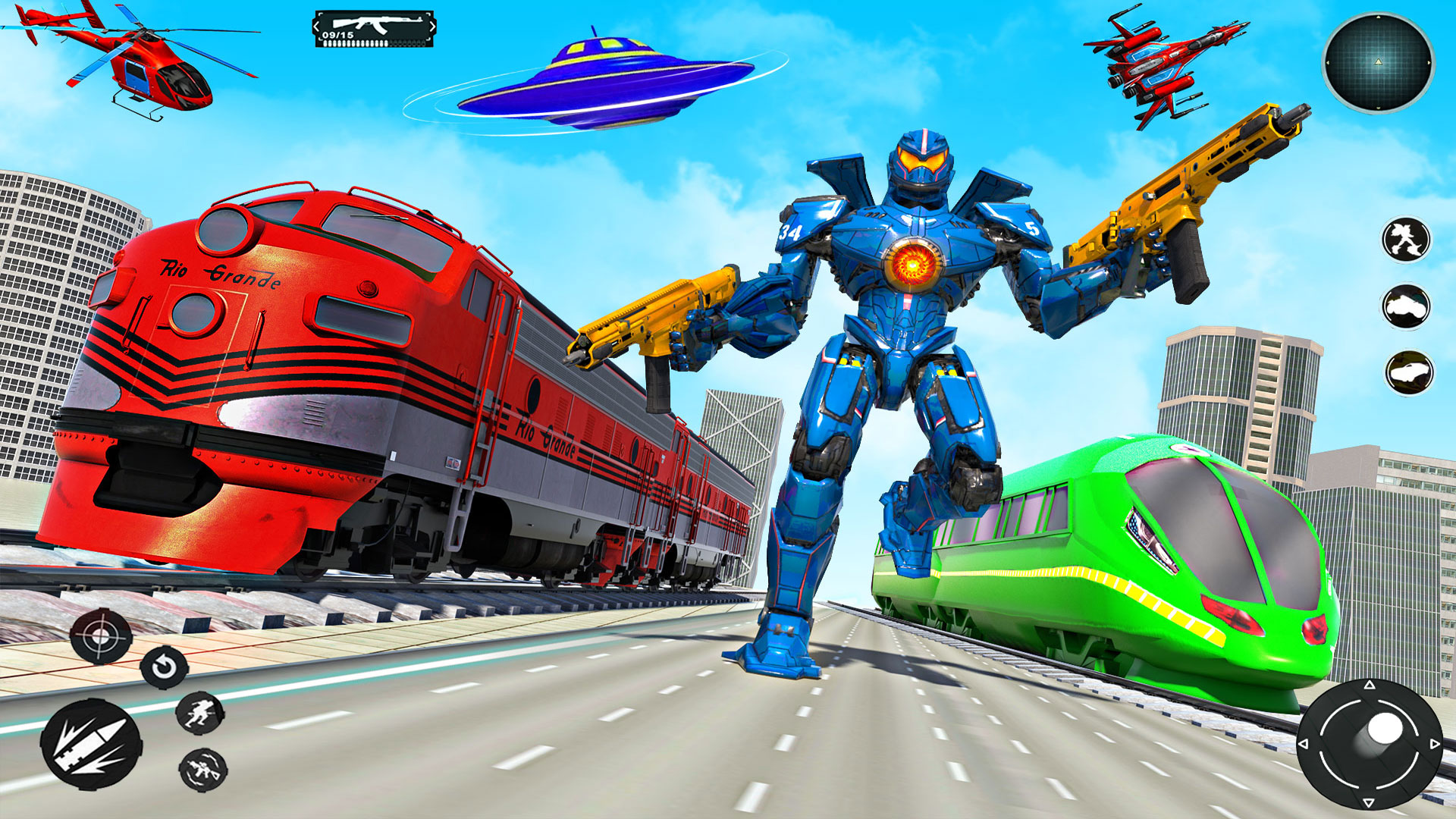 اسکرین شات 4 برنامه Train Robot Transform Car Game