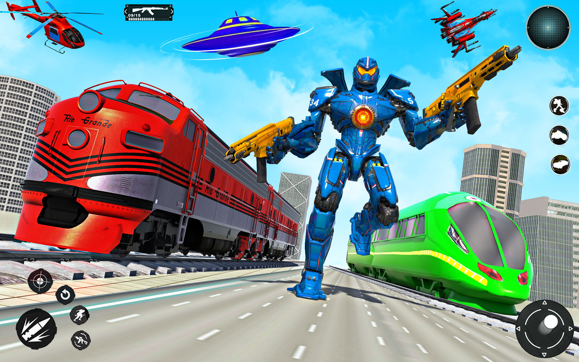 اسکرین شات 4 برنامه Train Robot Transform Car Game