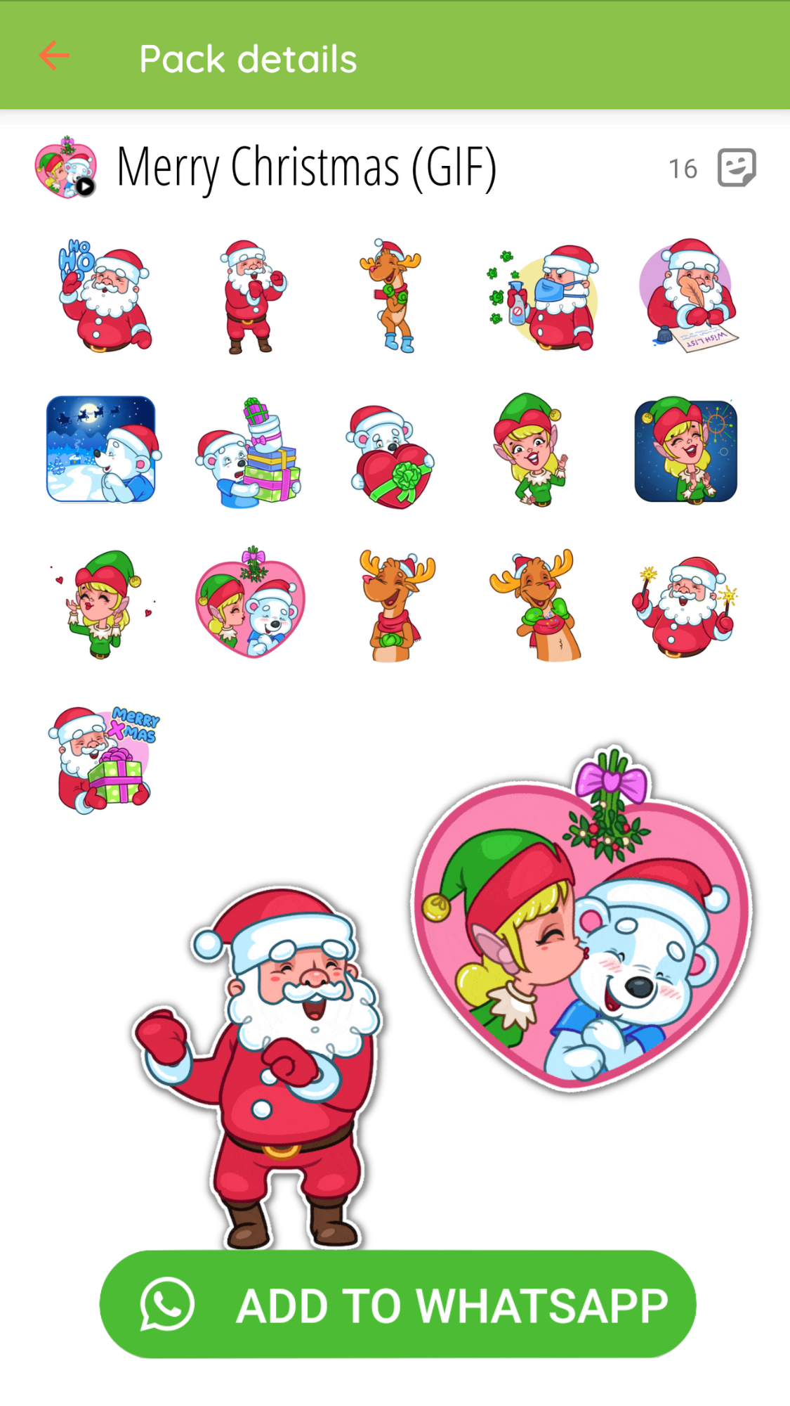 اسکرین شات 2 برنامه Christmas Stickers WASticker