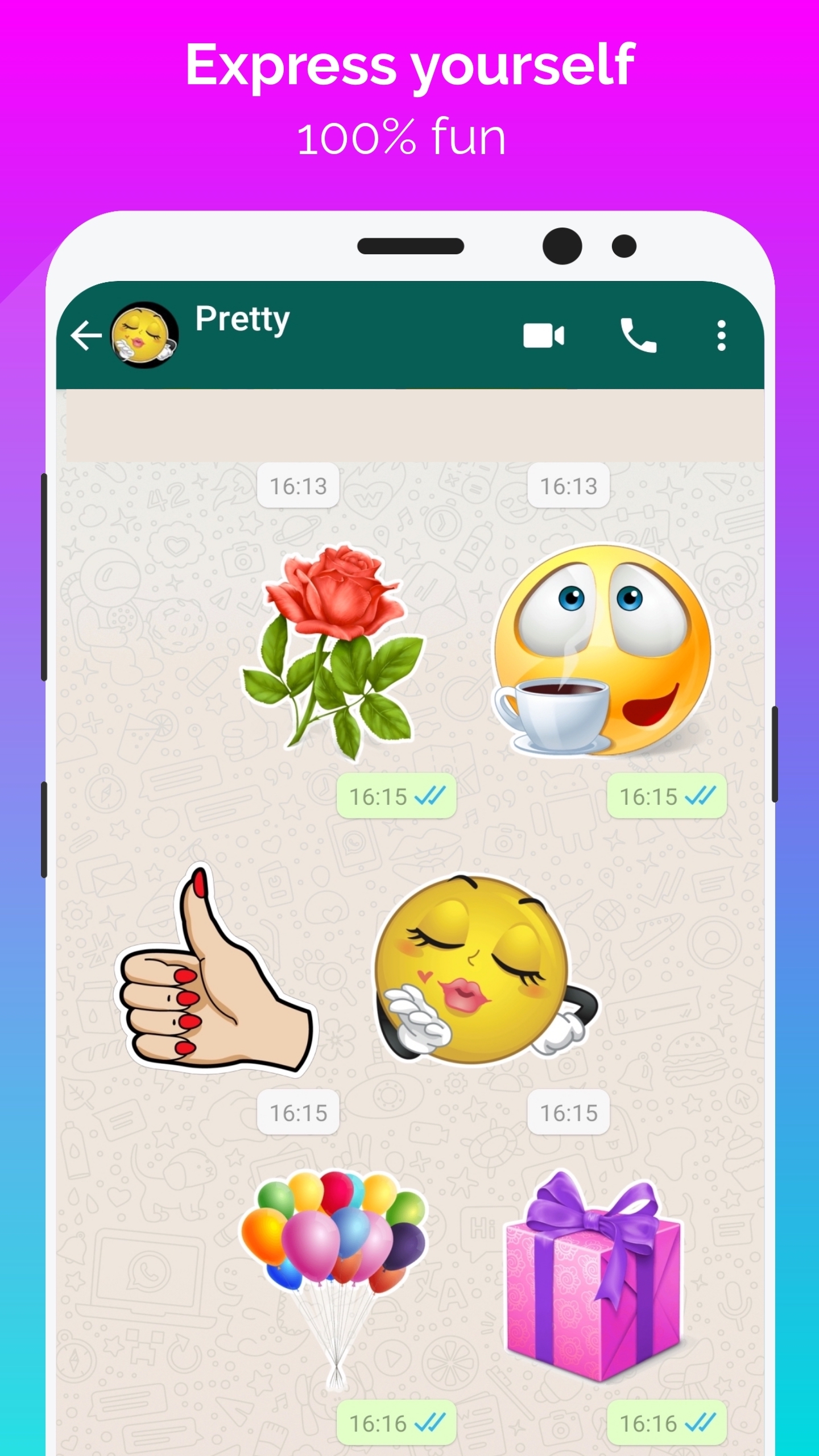 اسکرین شات 4 برنامه WhatSmiley: Emoji WASticker