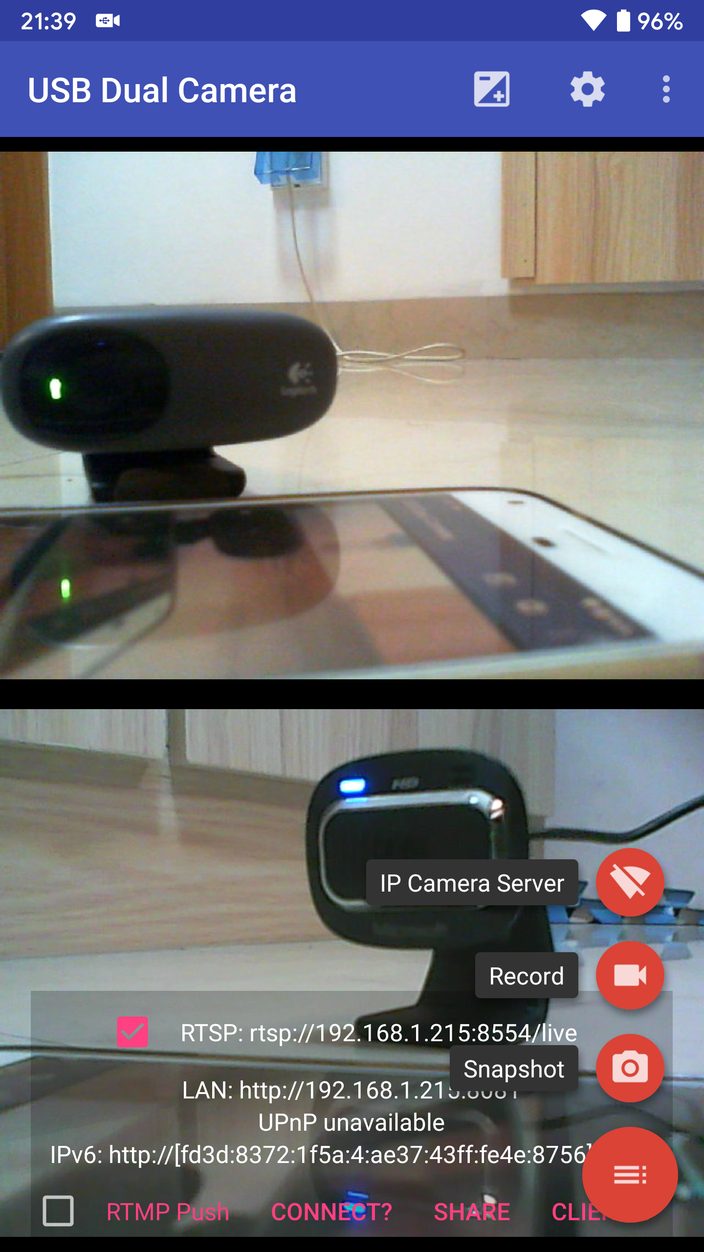 اسکرین شات 3 برنامه USB Dual Camera