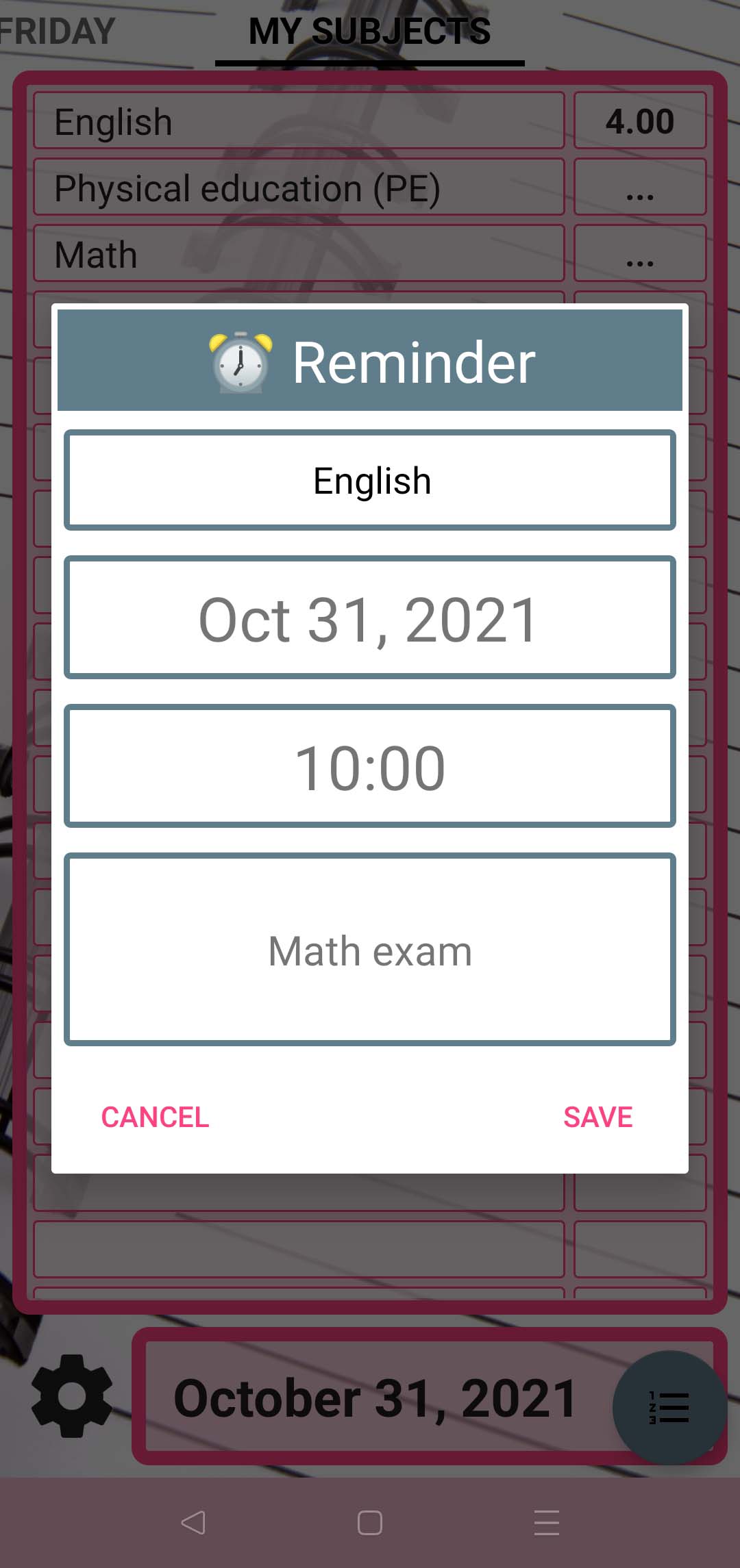 اسکرین شات 7 برنامه My Grades - School Timetable
