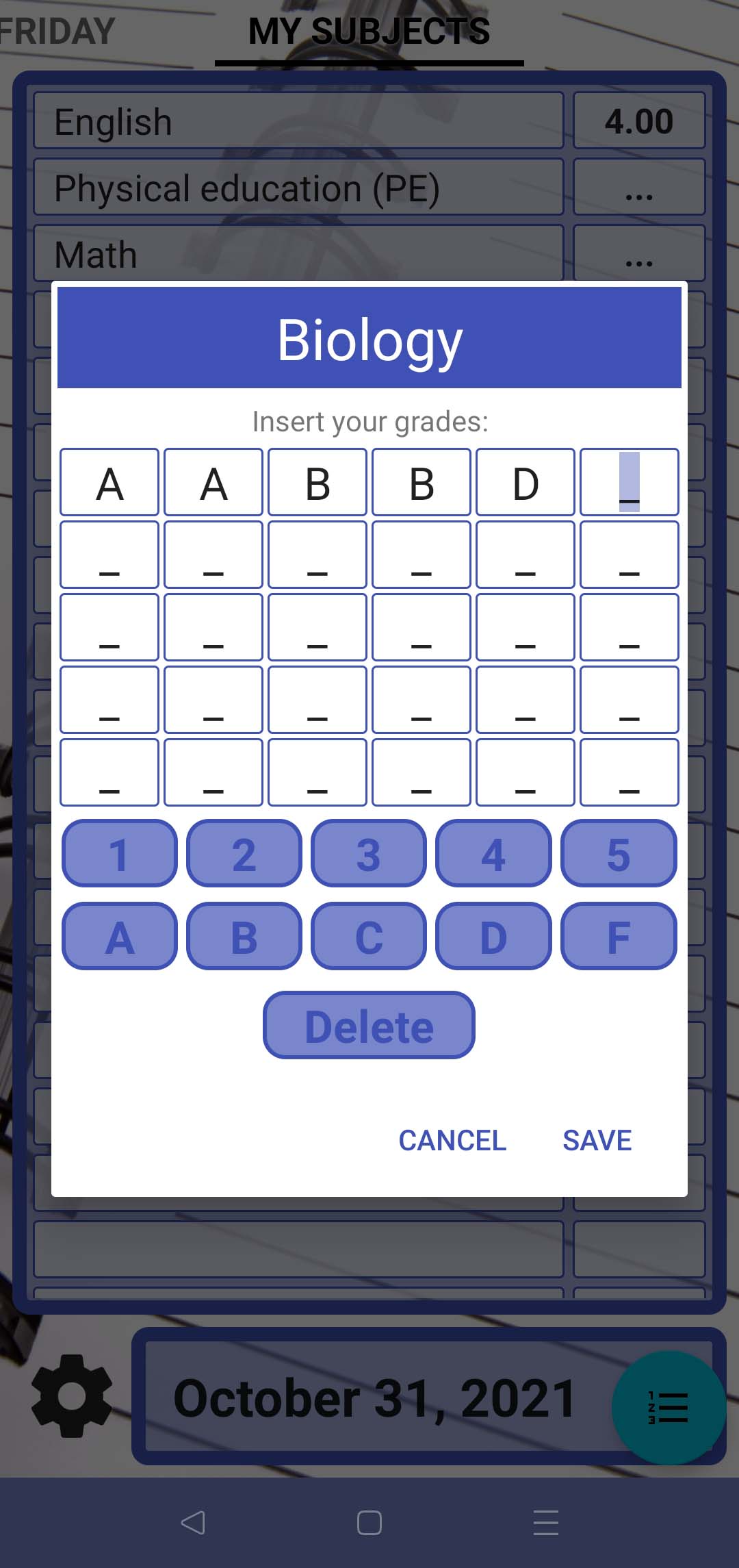 اسکرین شات 4 برنامه My Grades - School Timetable